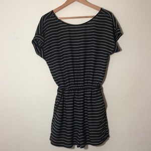 WHBM black and white striped romper